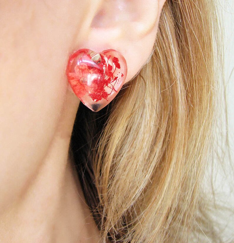 Pressed Flower Earrings, Resin Earrings Studs, Handmade Earrings image 5