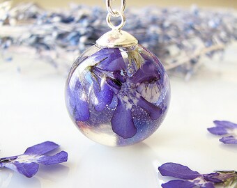 Resin Jewelry, Wildflower Necklace, Pressed Flower Jewelry, Plant Necklace, Handmade Jewelry