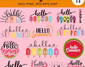 Hello Summer Svg, Welcome summer svg, Summer Sign svg, Hello Summer Popsicle svg, Summer svg, Front Door Sign svg, Files for Cricut