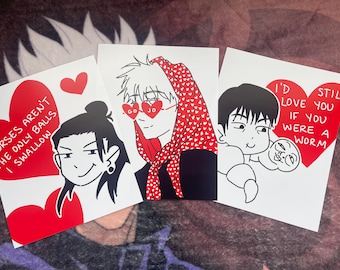 Jujutsu Kaisen Valentine&#39;s Day Art Prints &lt;3