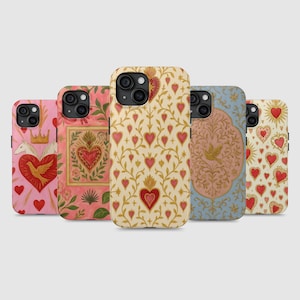 Sacred Heart, Pastell Milagros ex voto Handyhülle Geschenk für sie Cover für iPhone 16 Pro, 15, 14, 13, 12, 11, XS & Samsung S24, S23, S22, S21