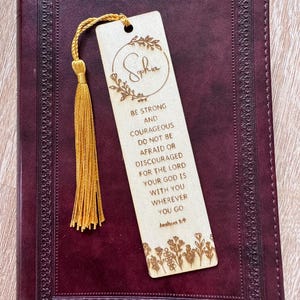 Custom Christian Bookmark / Joshua 1:9 / Personalized Bookmark / bookmark with bible verse / Personalized Religious Gifts / for women