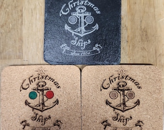 Slate or Cork Coasters | Round or Square | Custom | Gift Ideas