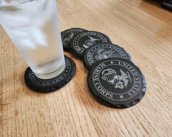 Slate Coasters | Round | Military | Gift Ideas