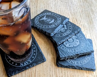 Posavasos de pizarra / Cuadrados / Militares / Ideas para regalos