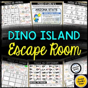 Escape Room for Kids - Printable Party Game - Dinosaur Game Escape Room Kit - Birthday Party Games - Family Game Night - Kids Puzzles