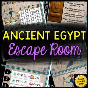 Ancient Egypt Escape Room Game for Kids - Printable Party Game - Egypt Escape Room Kit - Birthday Party Games - Kids Puzzles - Family Games