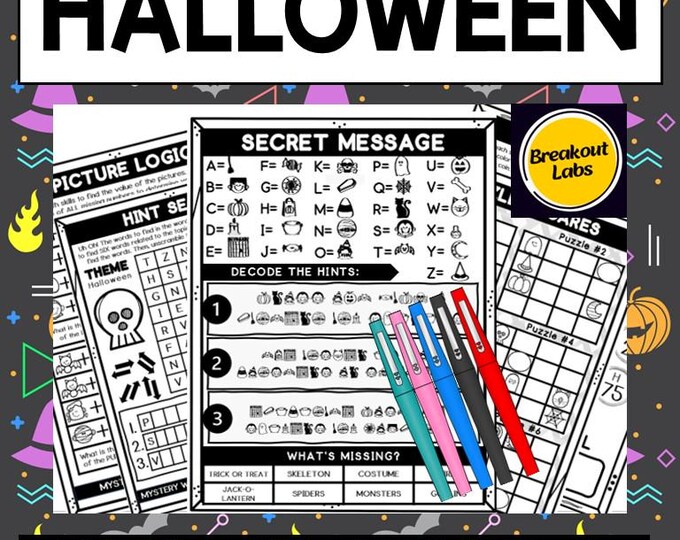 Halloween Puzzle Pack #2: Logic, Math, Trivia (printable) - Etsy