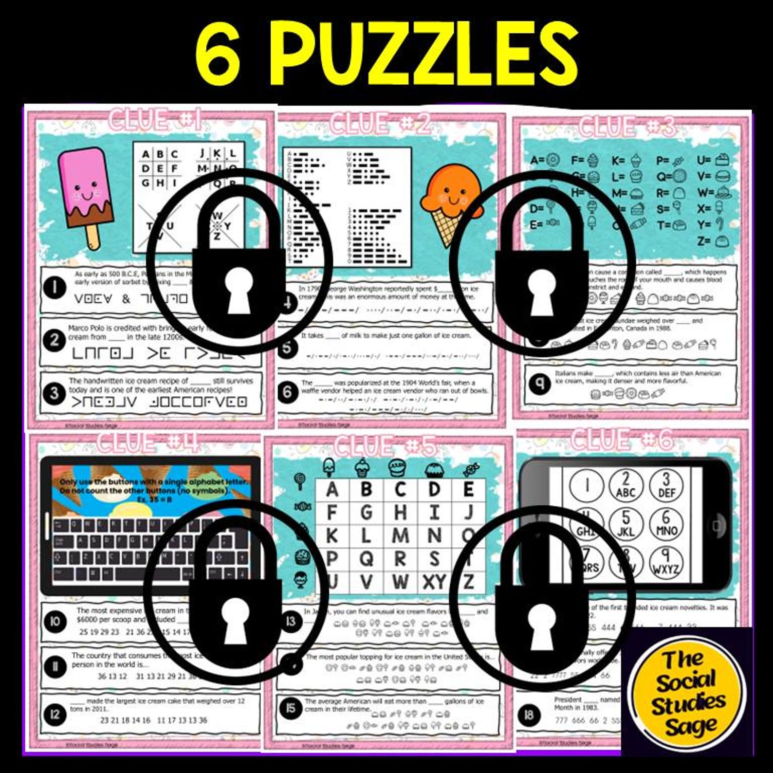 Ice Cream Trivia Escape Room: Printable Scavenger Hunt Game for Kids ...