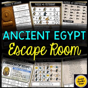 Escape Room for Kids - Printable Party Game - Ancient Egypt Game - Egypt Escape Room Kit - Birthday Party Games - Family Game Night - Puzzle