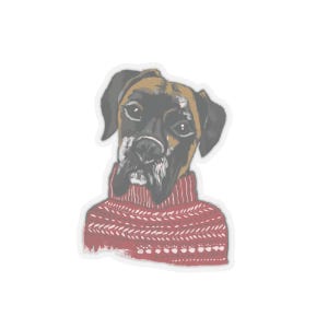 Boxer Festive Hundepullover Kiss-Cut Aufkleber, niedliches Haustier-Dekor, Weihnachtsgeschenke für Hundeliebhaber