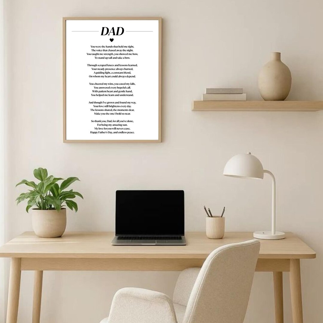 Heartfelt Father's Day Poem - Printable Dad Gift From Son - Instant PDF ...