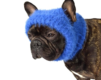Fluffy Merino Wool Knitted Dog Hat – Handmade Custom Fit Winter Beanie