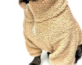 青いニット犬用セーター：3Dフラワーのハンドメイドコットンアクリル