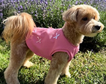 Bow Detail Dog T-Shirt for Summer – Cute and Comfy Dog Shirt with Bows for Small & Medium Dogs, Lightweight Pet Outfit for Warm Weather