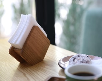 Handmade Oak & Ash Wood Napkin Holder: Rustic Farmhouse Decor