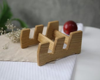 Handmade Holzbrett Schneidebrett Ständer: Küchenorganizer aus Eiche oder Esche