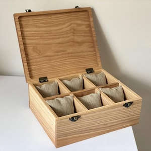 Personalized Wood Watch Box for Men: Engraved Ash or Oak Organizer