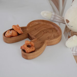 Wooden Children Plate  Animal Breakfast Board Wood Animal Platter For Toddle First Kids Plate  Baby Bowl Gift For Baptism or Easter