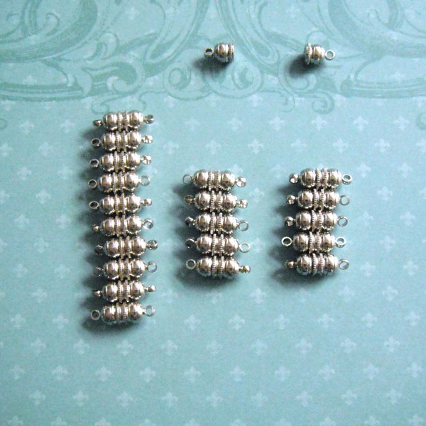 11X6MM Silver Barbell Magnetic Clasp Pack Of 20