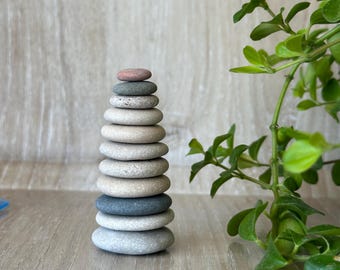 Balancing Stones - Natural Stackable Rocks, Stacking Set Pebbles, Mindfulness, Relaxation, Meditation, Stress Relief, Zen Decor, Feng Shui
