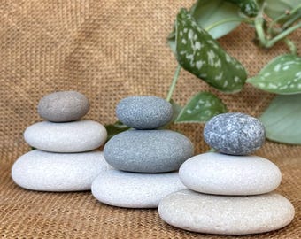 Balancing Stones - Natural Stackable Rocks, Stacking Set Pebbles, Mindfulness, Relaxation, Meditation, Stress Relief, Zen Decor, Feng Shui