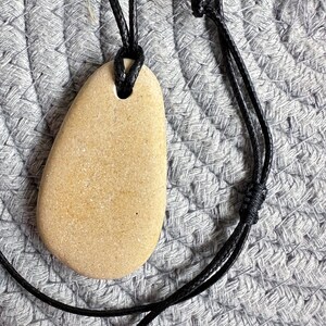 Simple Unisex Sea Pebble Necklace - natural beach pebble pendant stone charm rock necklace Zen jewellery beach pebble pendant stone jewelry