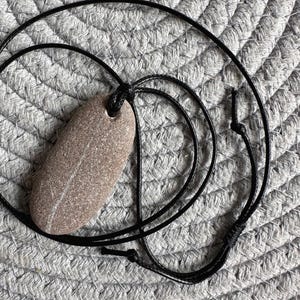 Simple Unisex Sea Pebble Necklace - natural beach pebble pendant stone charm rock necklace Zen jewellery beach pebble pendant stone jewelry