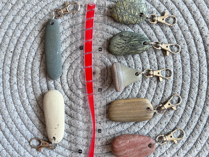 Simple Unisex Sea Pebble Keychain - natural beach rock pendant, stone charm, Zen jewellery beach, pebble pendant, stone accessories, eco friendly gift, thoughtful present, men and women nature inspired creations, one of a kind present for loved ones, anniversary, birthday gift, thoughtful handmade gift, small gesture gift, genuine sea treasures, original gift, on of a kind creation, extraordinary handmade present