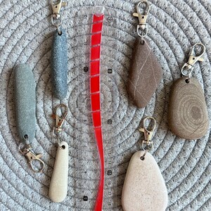Simple Unisex Sea Pebble Keychain - natural beach rock pendant, stone charm, Zen jewellery beach, pebble pendant, stone accessories, eco friendly gift, thoughtful present, men and women nature inspired creations, one of a kind present for loved ones, anniversary, birthday gift, thoughtful handmade gift, small gesture gift, genuine sea treasures, original gift, on of a kind creation, extraordinary handmade present