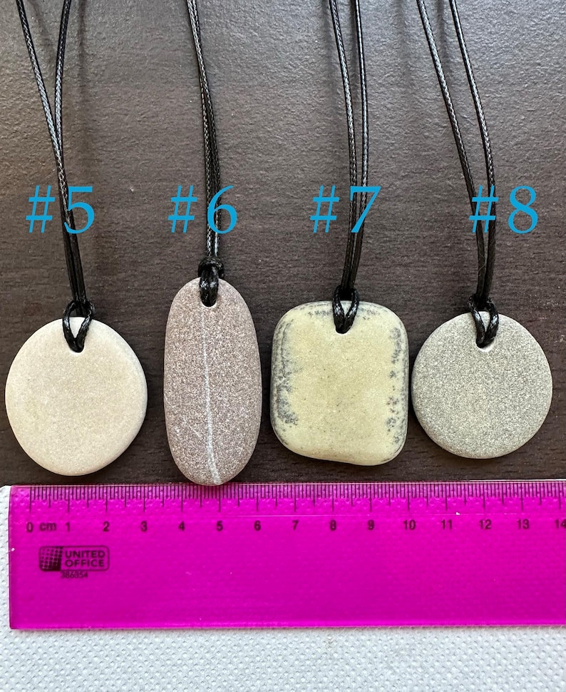 Simple Unisex Sea Pebble Necklace - natural beach pebble pendant stone charm rock necklace Zen jewellery beach pebble pendant stone jewelry