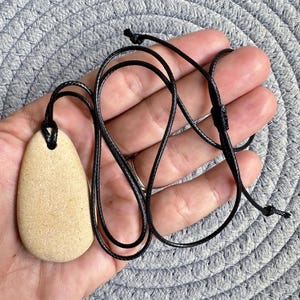 Simple Unisex Sea Pebble Necklace - natural beach pebble pendant stone charm rock necklace Zen jewellery beach pebble pendant stone jewelry