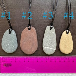 Simple Unisex Sea Pebble Necklace - natural beach pebble pendant stone charm rock necklace Zen jewellery beach pebble pendant stone jewelry