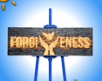 Art pyrogravé « Pardon » : décoration murale Sedona gravée au soleil avec film