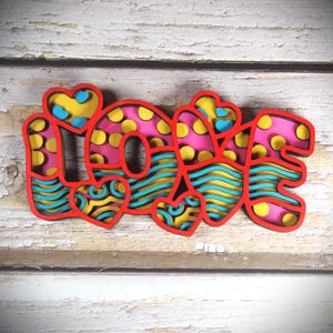 LOVE en Bois 3D - Décoration Unique pour Amoureux, Saint-Valentin et Mariage