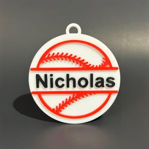 Baseball Bag Tag Keychain