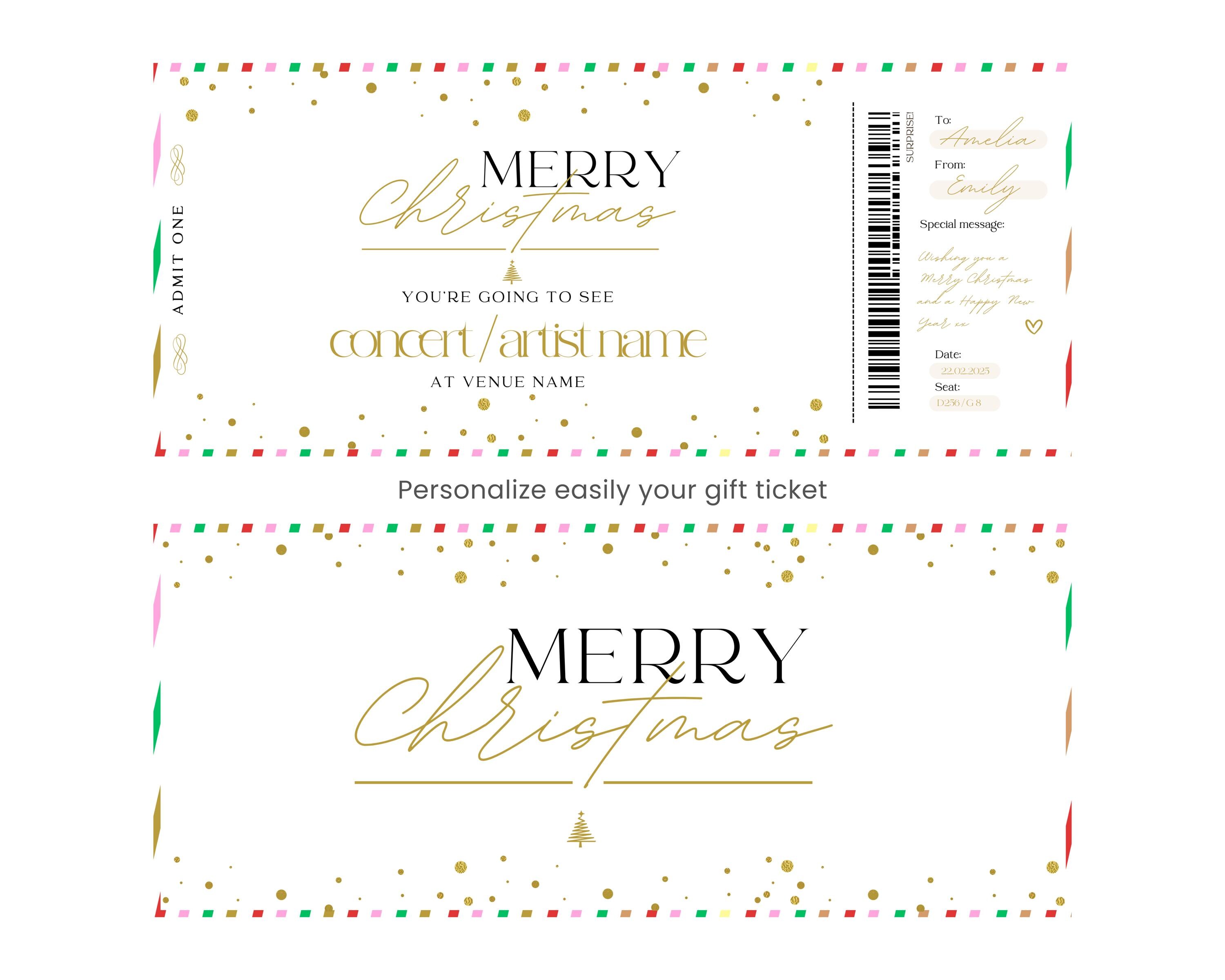 Editable Surprise Concert Ticket Surprise Gift Coupon Event Ticket