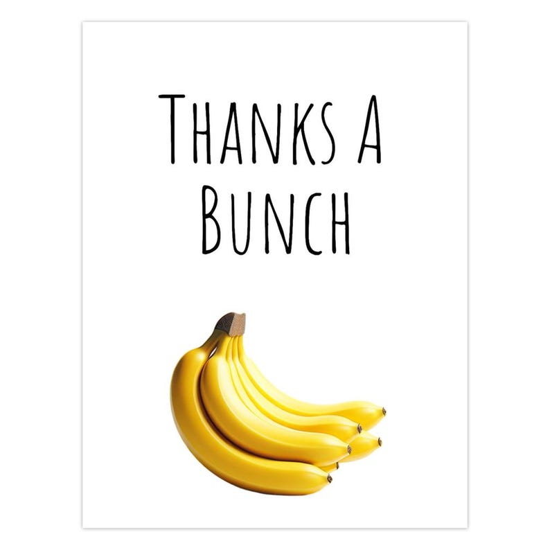 Thanks A Bunch Banana Thank You Card - Etsy