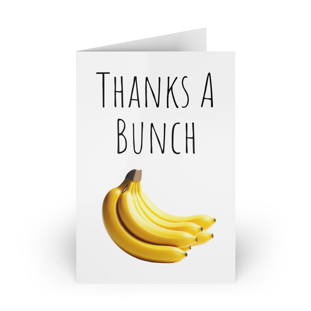 Thanks A Bunch Banana Thank You Card - Etsy