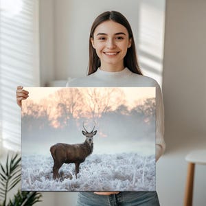 Deer Decorative Canvas Painting, Housewarming Gifts, Home Decor Canvas, Canvas Wall Art, Classic Canvas Art, Framed Canvas Wall Art