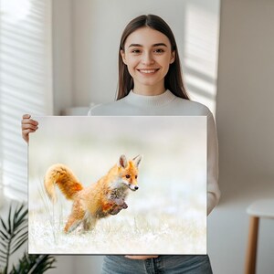 Fox Decorative Canvas Painting, Canvas Room Decor, Classic Canvas Art, Canvas Wall Art, Framed Canvas Wall Art, Large Wall Hanging