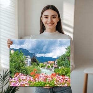 Beautiful River View İn Garmisch-Partenkirchen Germany Wall Art, Modern Canvas Wall Decor, Canvas Wall Art, Canvas Room Decor