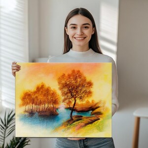 Summer Landscape Canvas Wall Art, Large Wall Hanging, Classic Canvas Art, Home Decor Canvas, Canvas Wall Art, Framed Canvas Wall Art