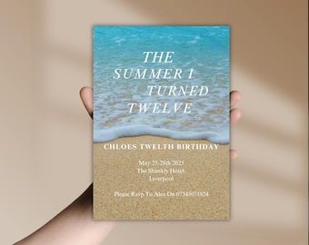 The Summer I Turned Pretty Birthday Invitation | Beach Party Invitation | Summer Birthday Invite | TSITP Any Age Invitation | Printed