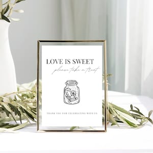 Love is Sweet Please Take a Treat | Wedding Love is Sweet Sign Template | Printable Modern Minimalist Treat Sign | Editable Download 8x10