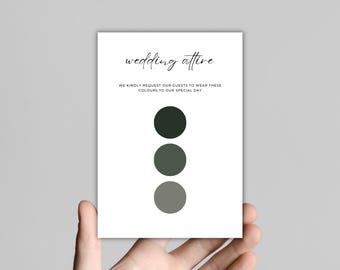 Wedding Guest Dress Code Insert | Guest Attire Card |  | Guest Dress Code Request Invite | Modern Minimalist Wedding | Editable Template