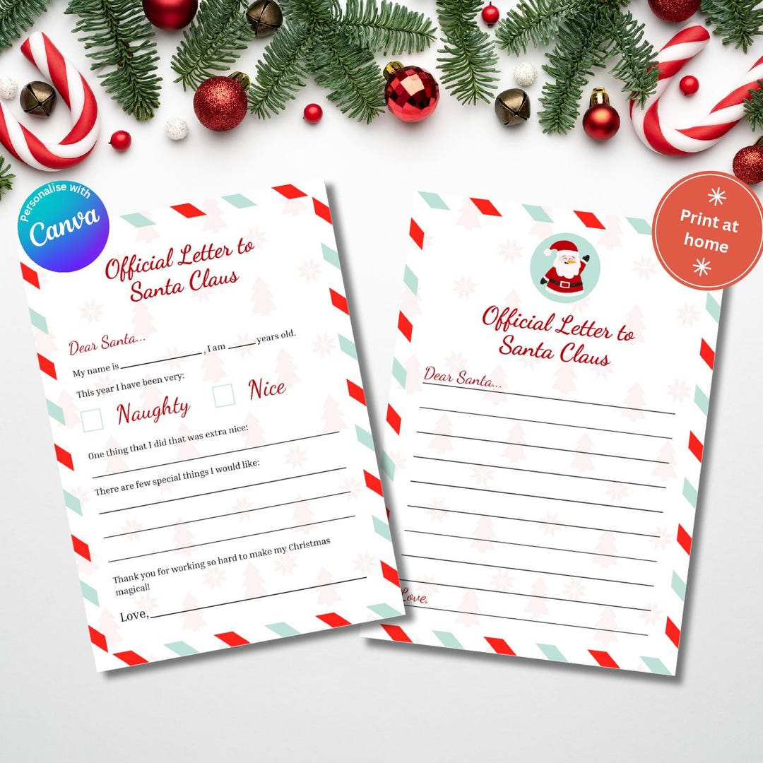 Letter to Santa Bundle | Editable Canva Template for Kids ...