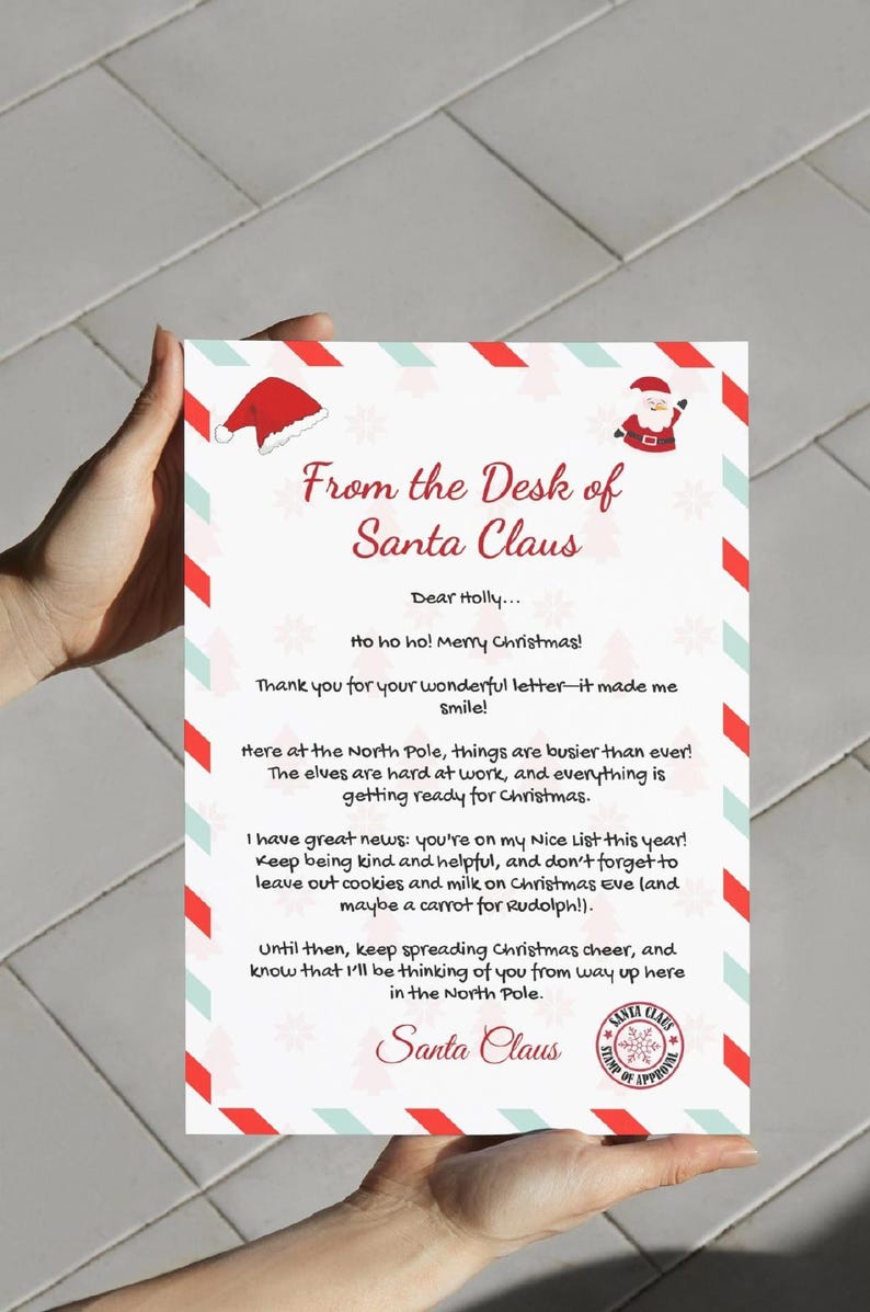 Editable Letter From Santa Template | Personalised Canva Template for ...