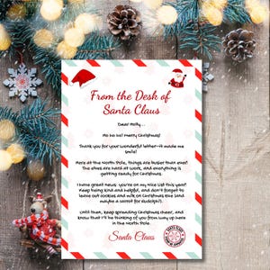 Plantilla editable de carta de Papá Noel / Plantilla personalizada de Canva para niños / Correo imprimible / Recuerdo navideño mágico / Descarga instantánea