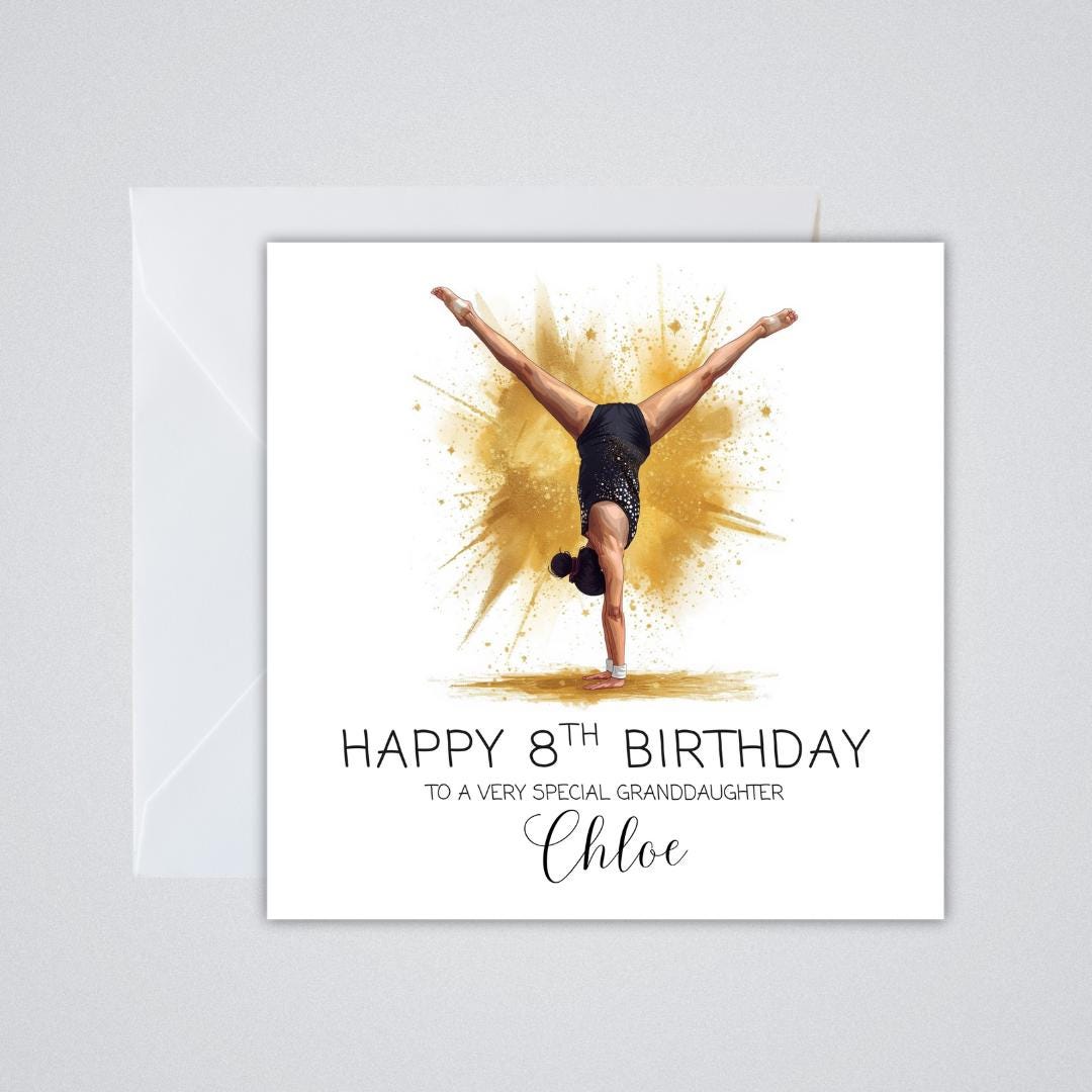 Personalised Gymnast Birthday Card | Daughter, Granddaughter, Niece ...